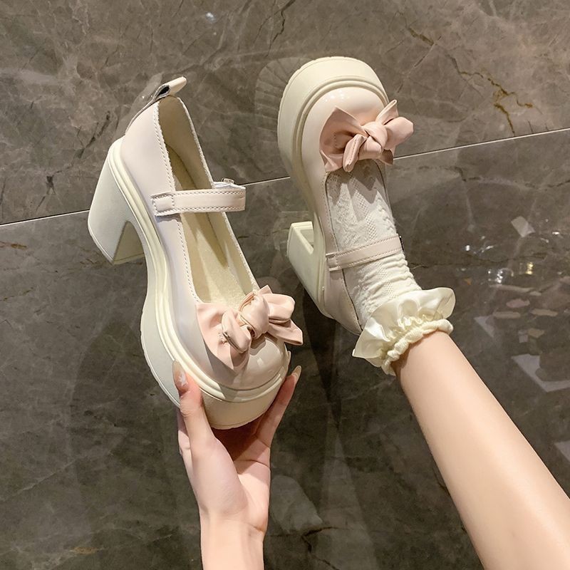 Japanese jk uniform shoes sweet and cool Mary Jane small leather shoes for women 2025 autumn new school style bow single shoes details Picture