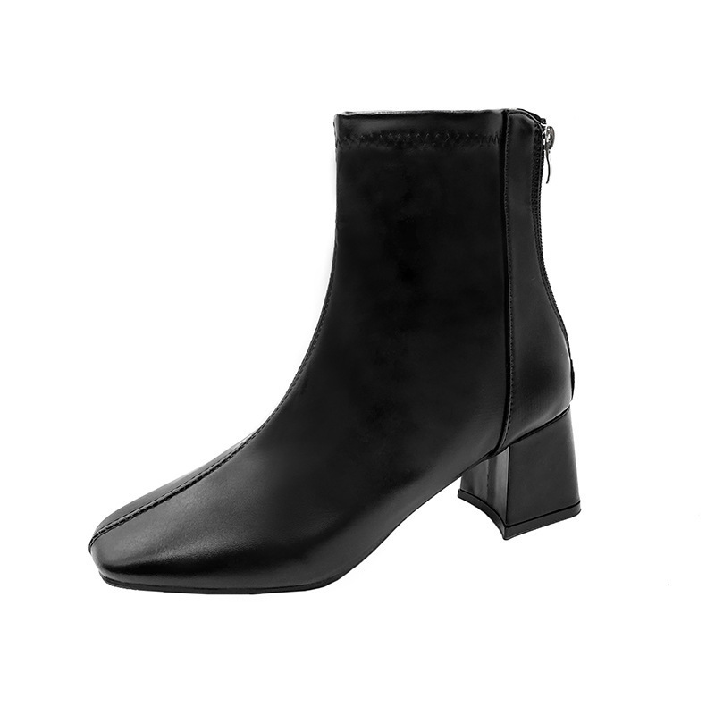Martin Boots Women 2024 New Style Women's Boots Winter European and American style square toe back zipper short boots Women's style thick heel mid-heel boots Women Application Scenario