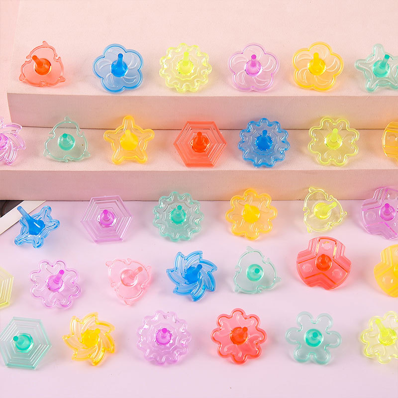 Wholesale of children's gyroscope toys, crystal acrylic, colorful rotating seven-color crystal gyroscopes, and kindergarten reward gifts Application Scenario