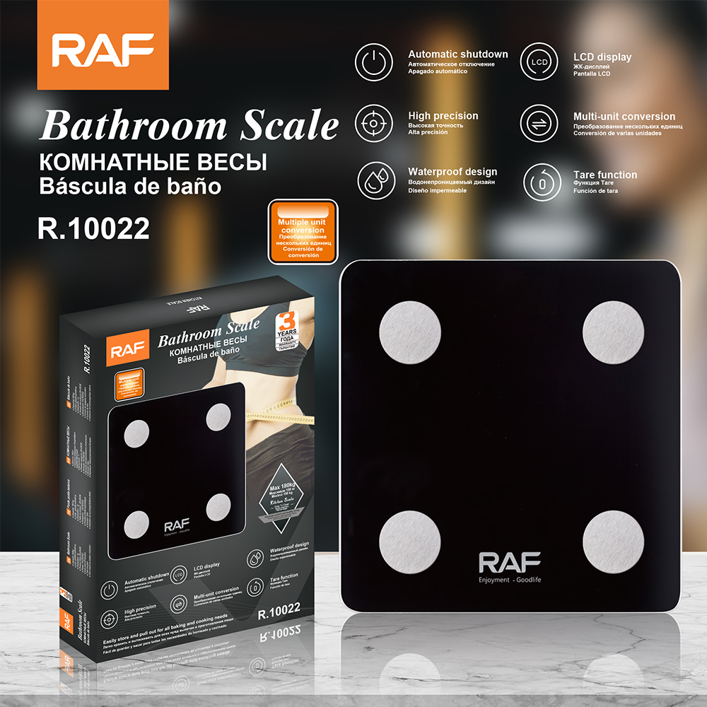 RAF Cross-border weighing scale, electronic scale, household precise and high-precision human body, family weighing scale, glass weight full figure