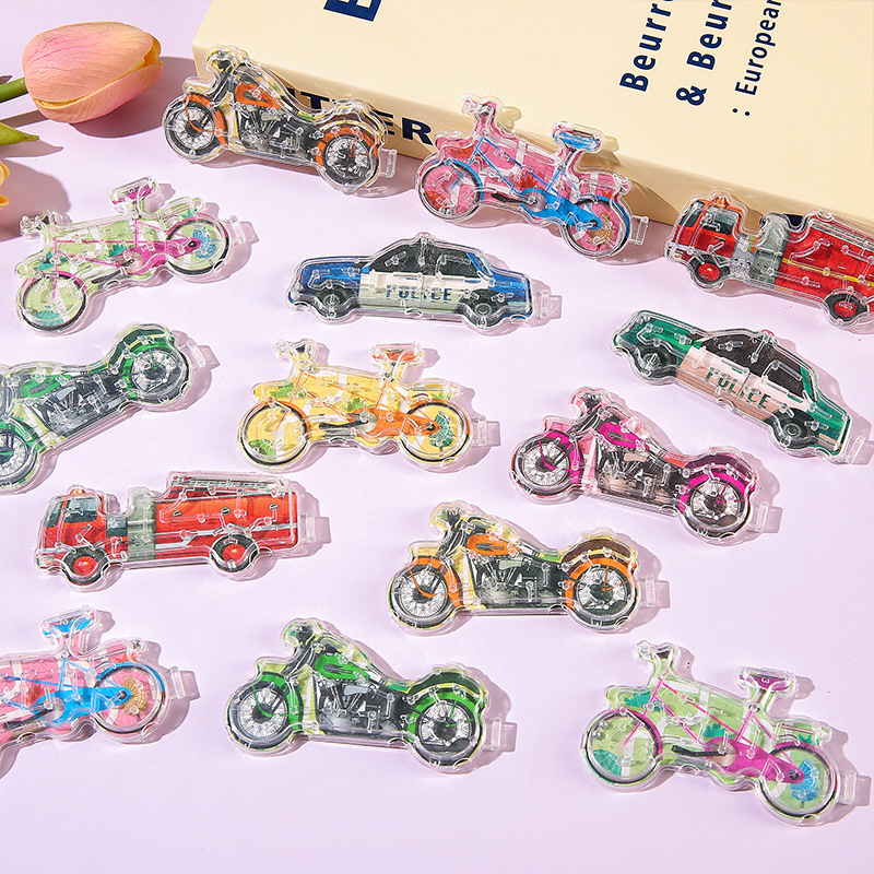 Car ball maze training puzzle toy, handheld traffic vehicle balance ball track, kindergarten toy details Picture
