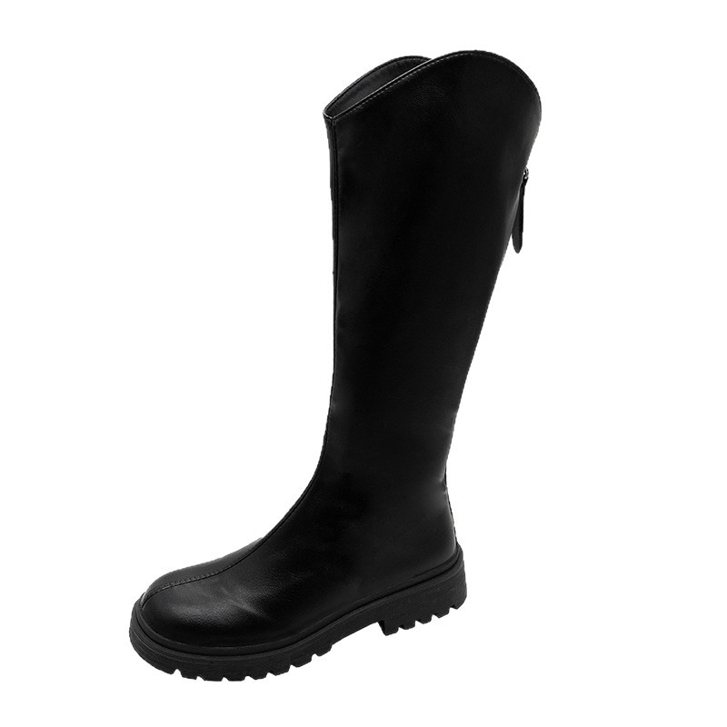 The 2025 autumn/winter new mid-heel square heel round toe long boot women's European and American fashion thick-soled export women's boots that do not reach the knee Item Picture
