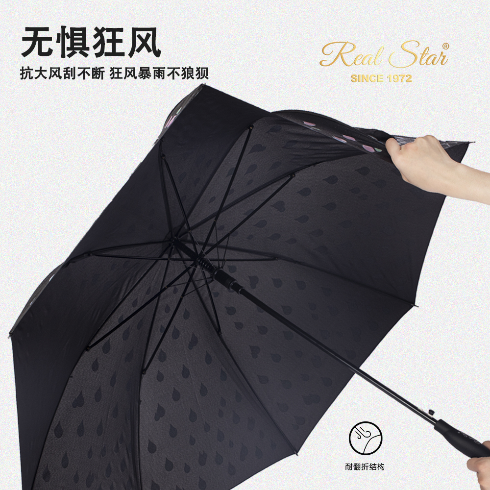 星宝伞遇水变色魔术伞长伞一键开伞现货批发细节图