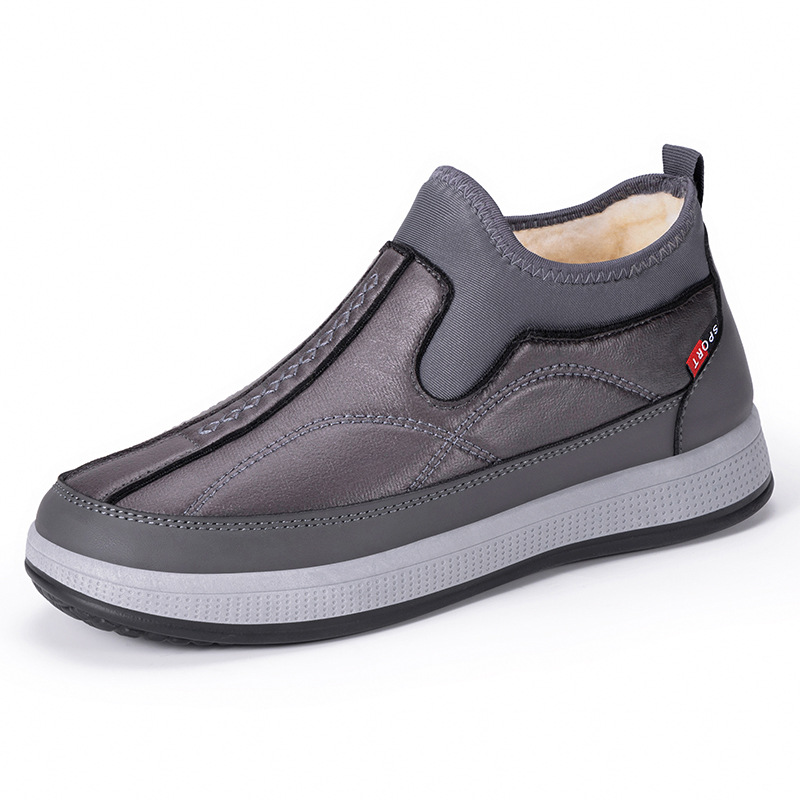 Jinshi Yuan - Men's cotton shoes processing and customization, warm snow boots, one-foot men's boots, fleece and thickened dad shoes Item Picture