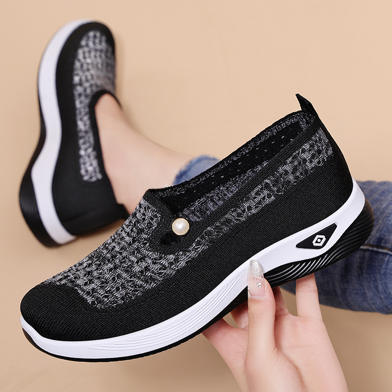 Jinshiyuan - Versatile new thick-soled casual shoes for women, comfortable to wear on one foot, Mom shoes, fashionable single women's shoes Specification drawing