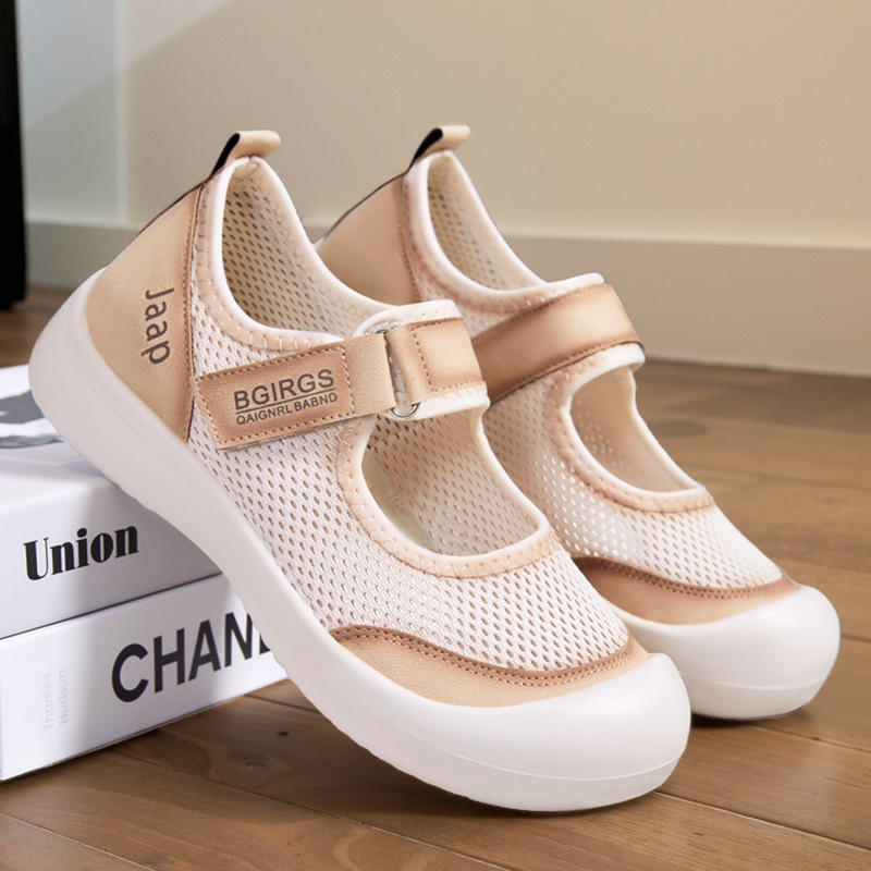 New summer comfortable and lazy women's casual shoes, cross-border breathable and comfortable Velcro versatile women's shoes details Picture