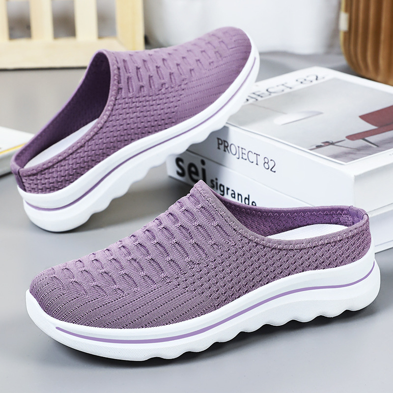 Jinshi Yuan - Women's Casual shoes processing and customization, women's shoes woven breathable, single shoes, one-step versatile, half slippers Specification drawing