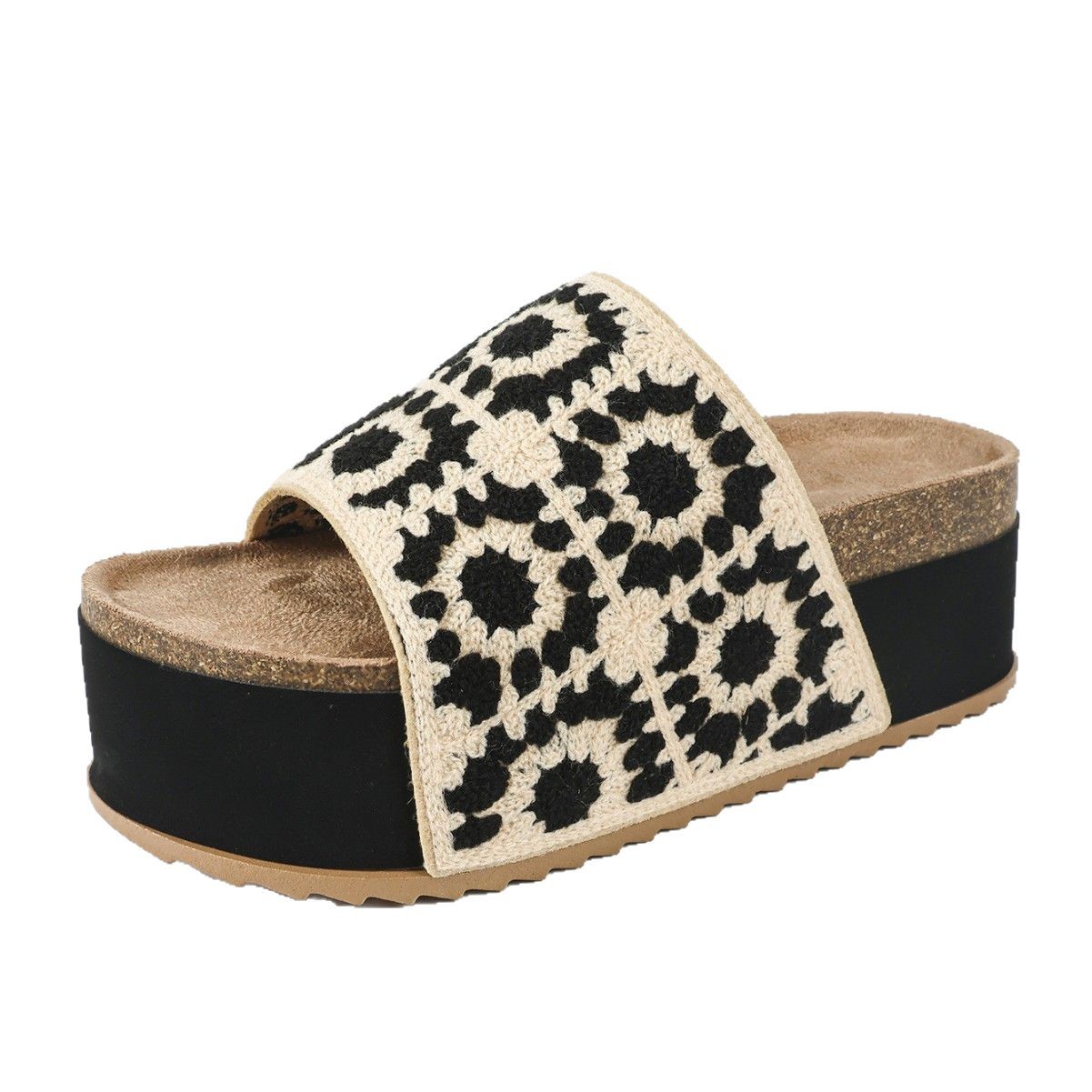 Women's fashion patterned flip-flops for cross-border trade, thick-soled anti-slip flip-flops, vacation beach sandals Item Picture