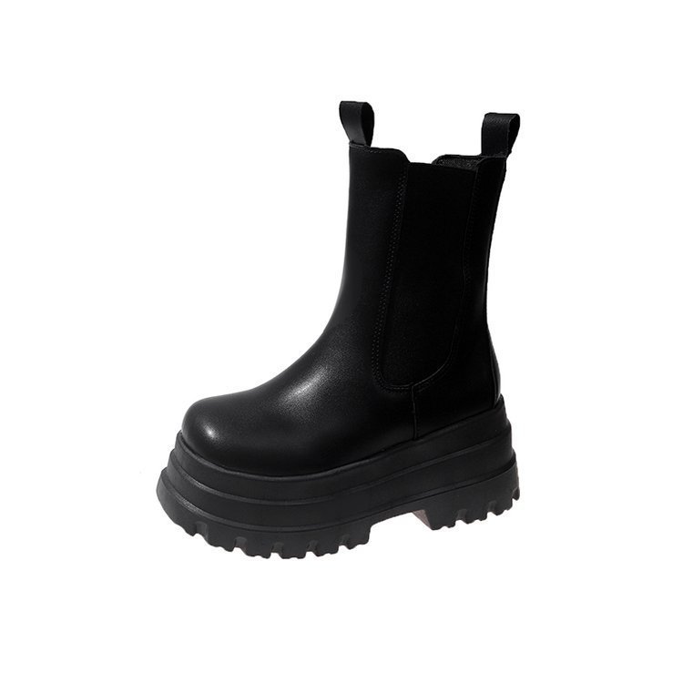 Martin Boots Women's ankle boots 2025 new spring style small petite thick-soled slimming mid-calf boots Chelsea chimney boots Women Item Picture