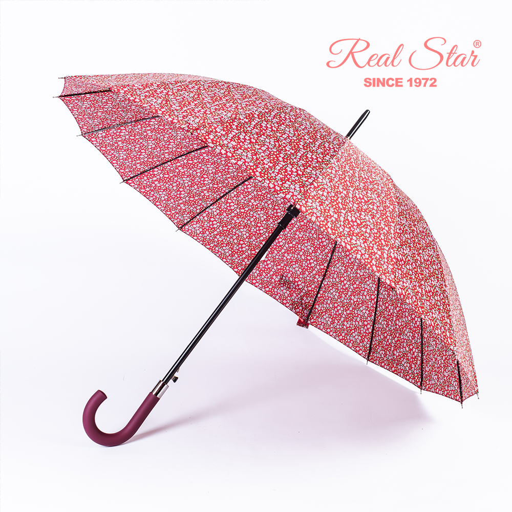 星宝伞190T小碎花长伞一键开伞现货批发细节图