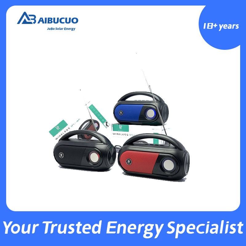 AIBUCUO RMS539 Black/Red/Blue solar-powered Bluetooth speaker radio with light function AIBUCUO Bluetooth speaker