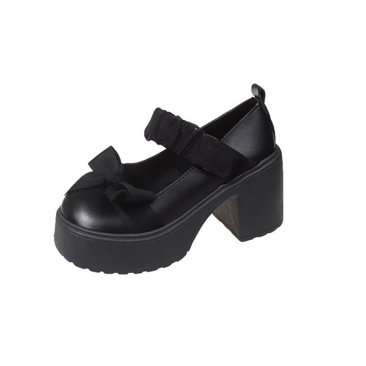British-style Mary Jane small leather shoes 2025 Spring new style thick-soled, cake-soled, chunky single shoes for women to wear loafers on one foot Item Picture