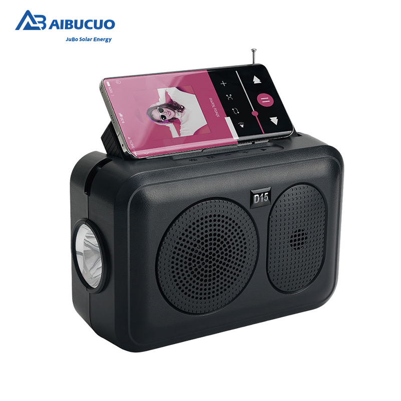 AIBUCUO Jubo's new wireless Bluetooth portable small speaker with flashlight, speaker, phone stand, antenna, radio details Picture