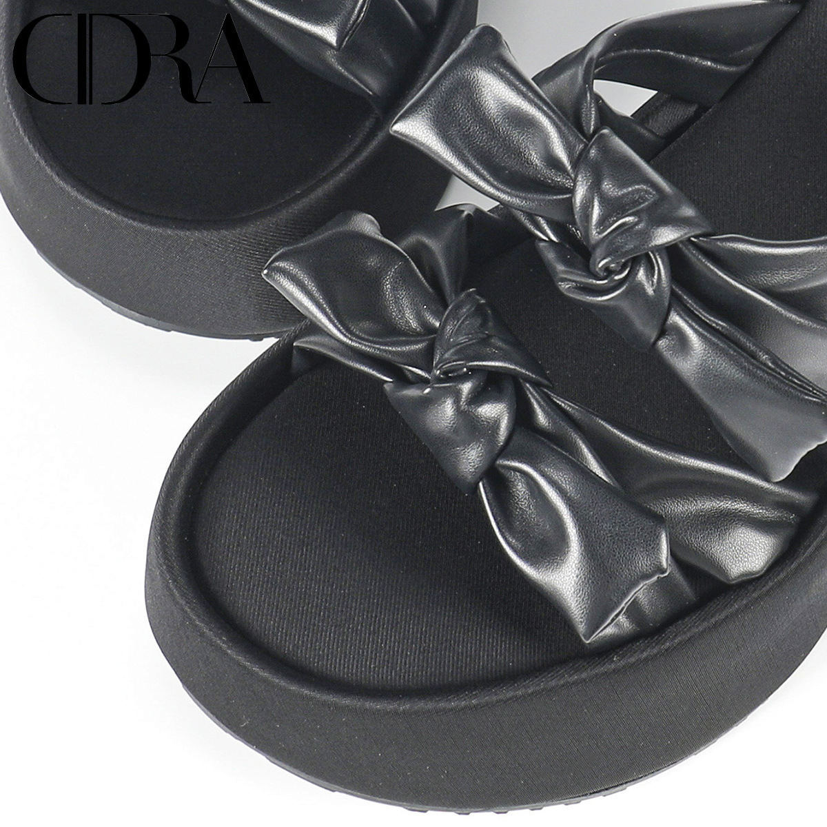 Lightweight thick-soled slippers for women with bows, a new bestseller, summer outdoor beach wedge heel comfortable slippers factory now available Application Scenario
