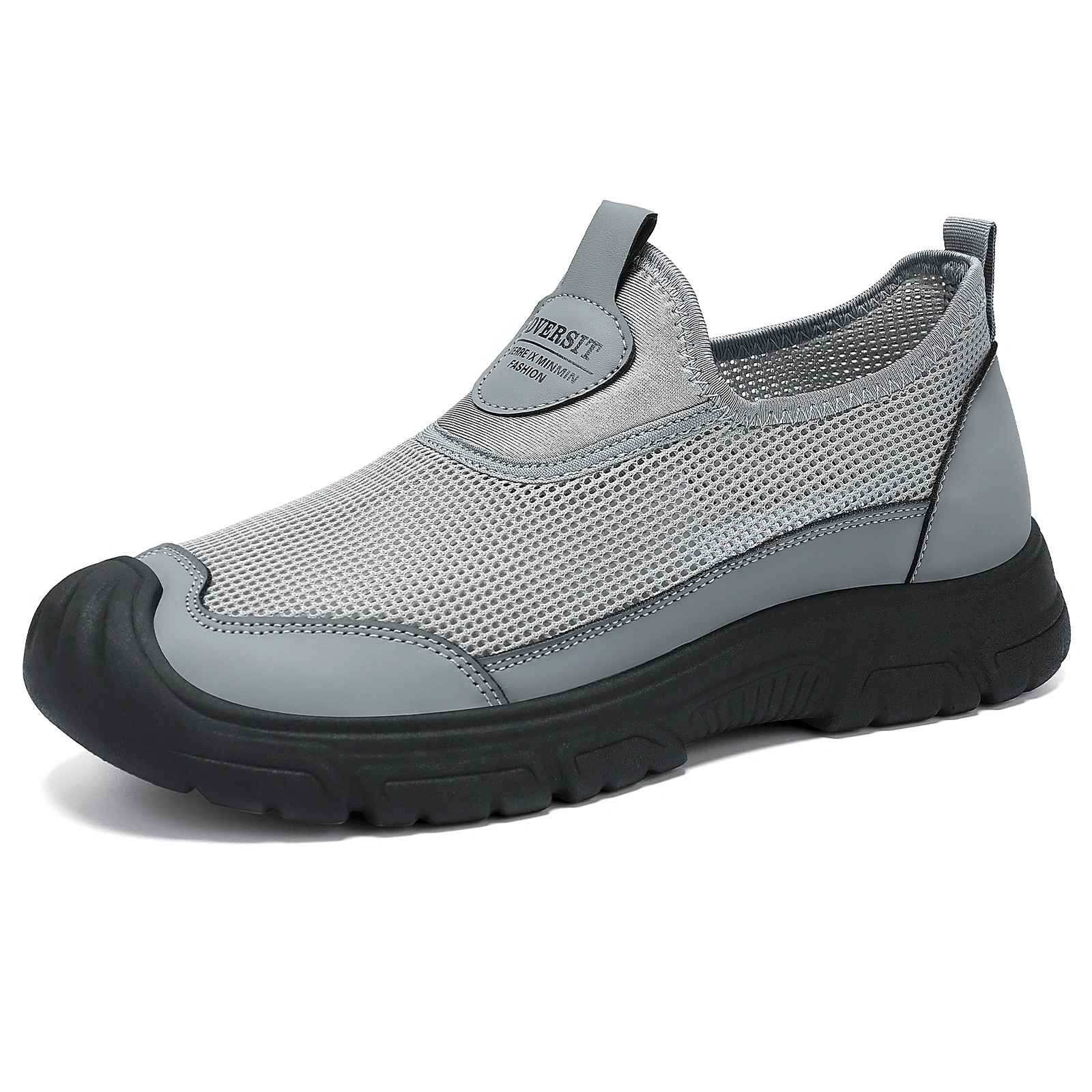 Men's casual shoes, breathable mesh shoes, one-foot lazy shoes, lightweight woven shoes, soft-soled single shoes, comfortable dad shoes Item Picture