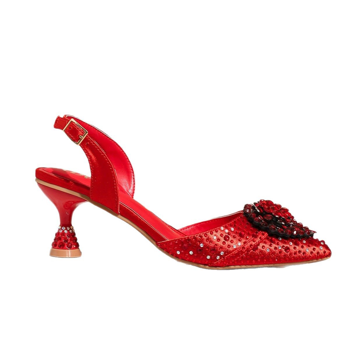 Fashionable women's shoes for export, heart-shaped high-heeled sandals, African wedding dinner, pointed-toe single shoes with diamonds, luxurious Application Scenario