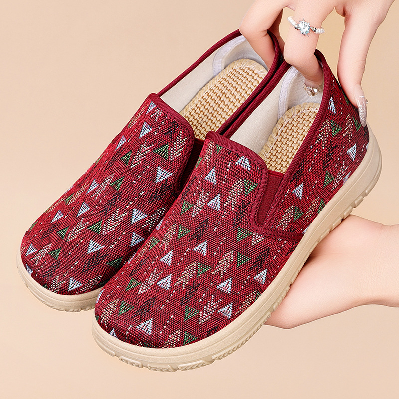 Spring new women's shoes, shallow shoes, women's flat canvas shoes, lazy casual shoes, versatile old Beijing cloth shoes details Picture