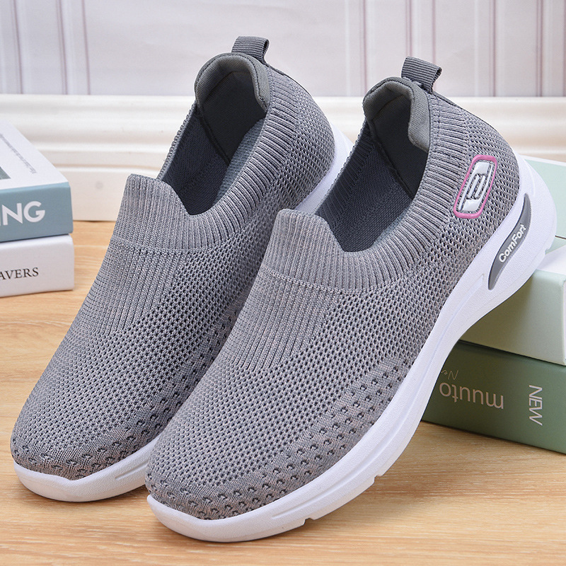 Jinshi Yuan - Women's casual shoes processing and customization, breathable flying woven shoes, soft-soled mom shoes, one-step women's single shoes Specification drawing