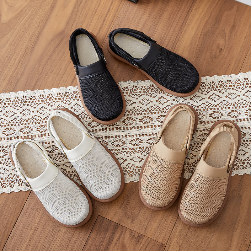 Jinshi Yuan - Women's Casual shoes Processing and customization, Women's shoes woven breathable sandals, one-step versatile women's single shoes Application Scenario