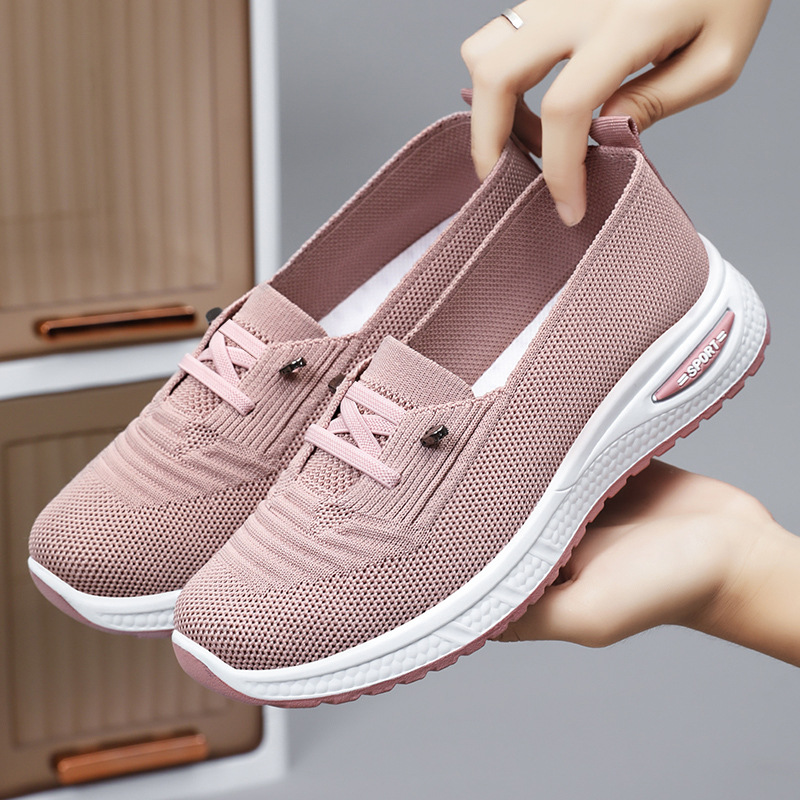 Jinshi Yuan - Women's casual shoes processing and customization, soft-soled mom shoes, non-tiring feet, flying woven shoes, breathable mesh shoes Specification drawing