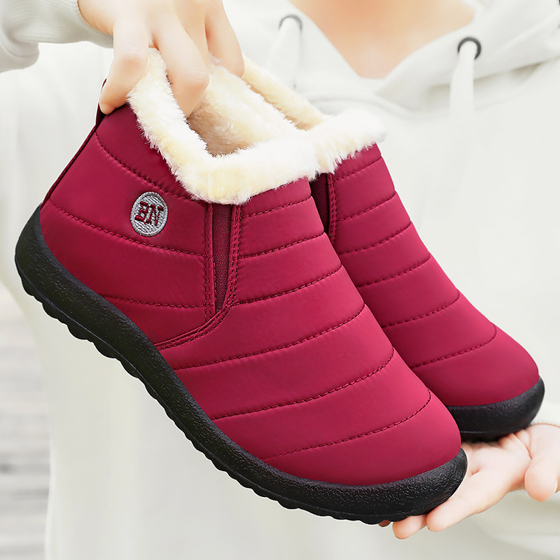 Women's cotton shoes, cross-border large-sized TEMU, snow boots, one-foot fleece cotton boots, cold-proof and warm women's ankle boots Specification drawing