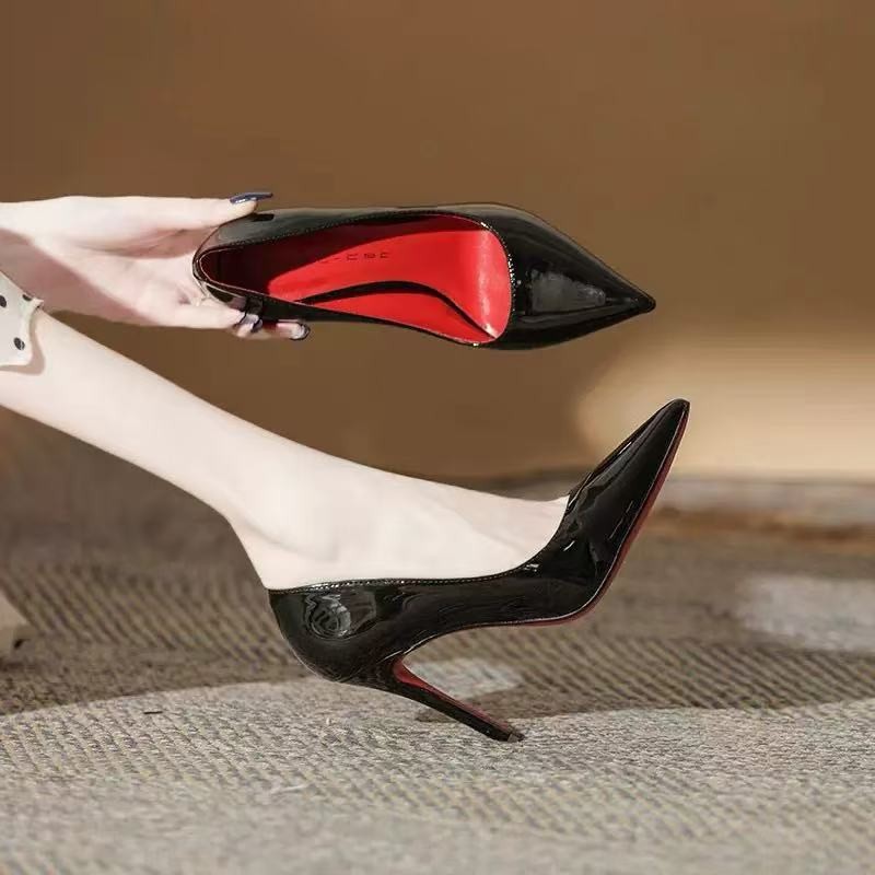 High-heeled women's 2025 Summer new slim heels French red soled sexy professional work single shoes Women's fashion single shoes Application Scenario