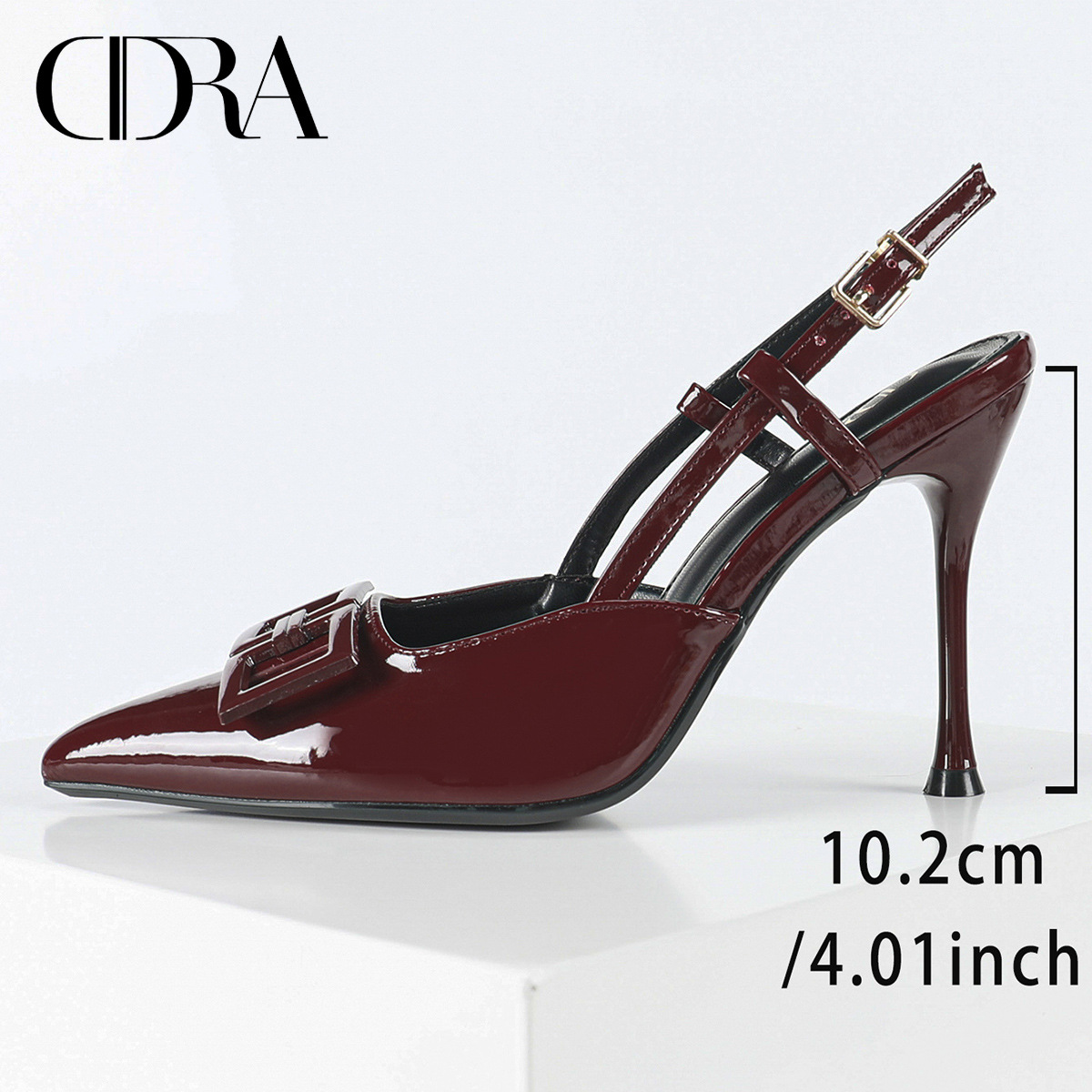 The 2025 new bestseller, stylish and versatile 10cm high-heeled French flip-top sandals, exude a sense of high-end women's stiletto heels Specification drawing