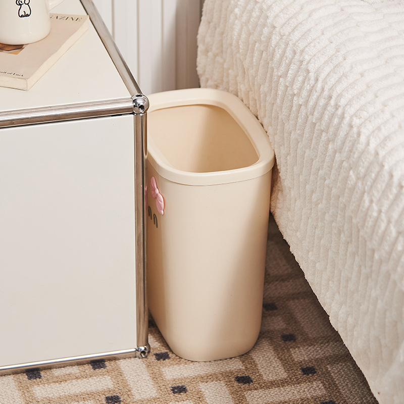 J06-9001厨房家用垃圾桶带盖壁挂式橱柜挂门垃圾收纳可悬挂滑盖卫生间纸篓产品图