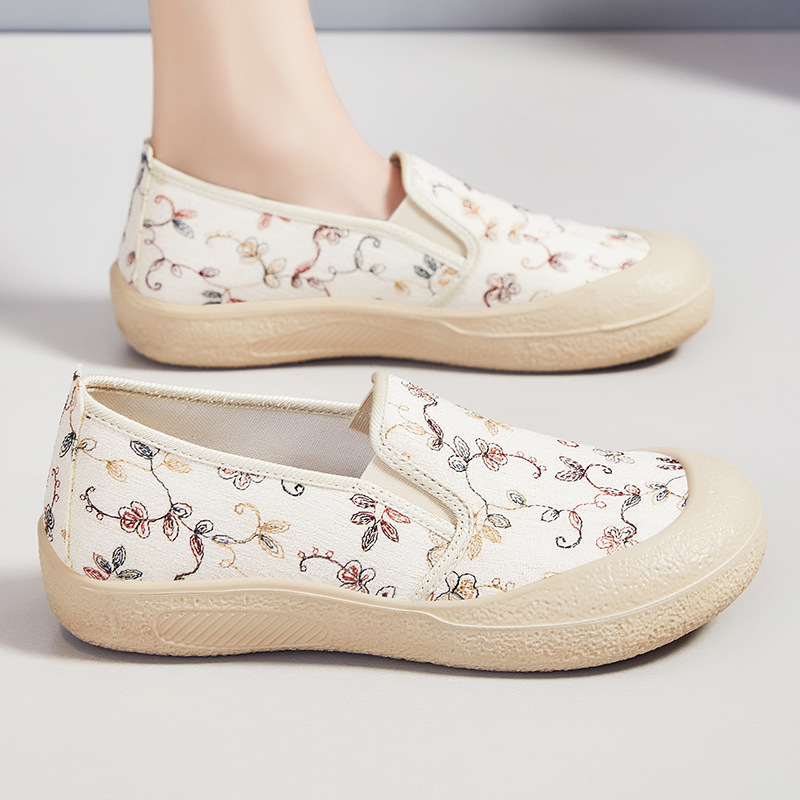 Spring new women's shoes in stock: shallow-mouthed, flat-bottomed, one-foot mom shoes, soft-soled, round-toed, not tiring, lazy casual shoes details Picture