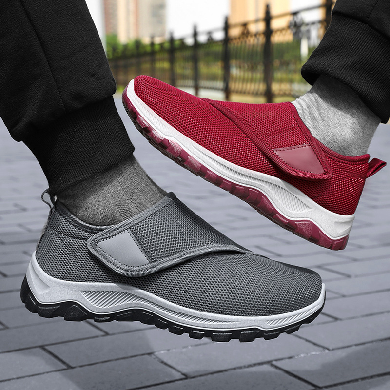 Jinshiyuan - Women's shoes with versatile Velcro, shoes for middle-aged and elderly mothers, couple styles, thick-soled sports shoes on delivery Application Scenario