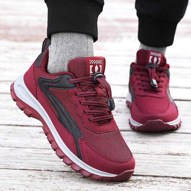 Jinshi Yuan - Women's sports shoes processing and customization for couples, large-sized walking shoes, breathable mesh mom shoes details Picture
