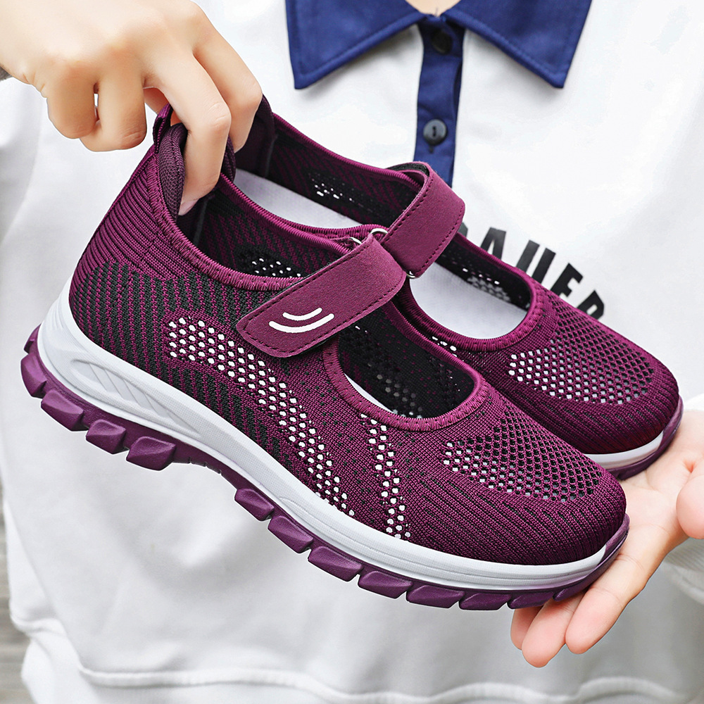 Jinshi Yuan - Women's casual shoes processing and customization Soft-soled shoes for middle-aged and elderly mothers, lightweight Velcro shoes for the elderly Specification drawing