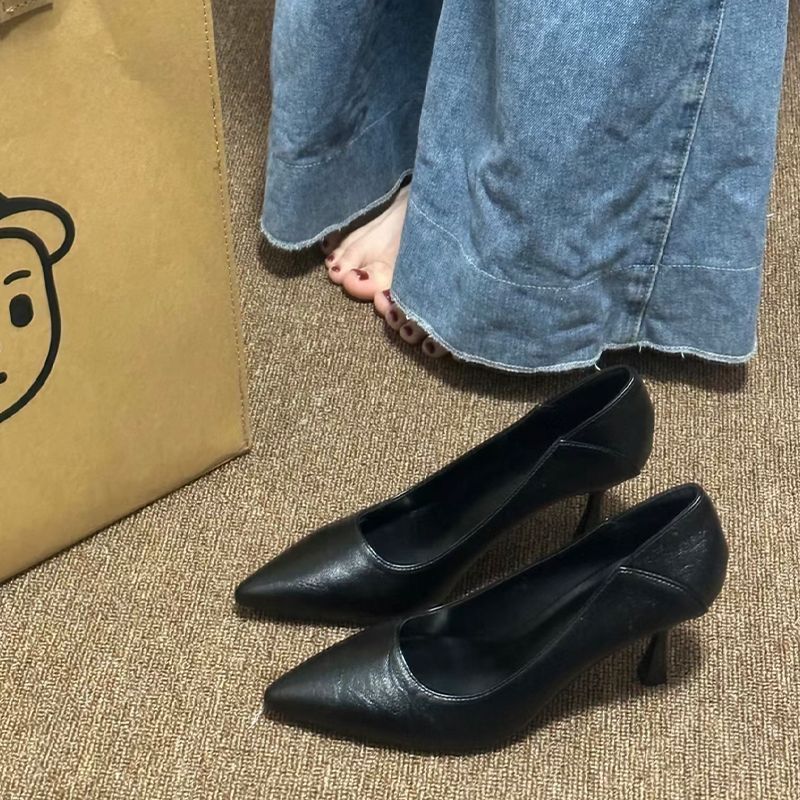 Comfortable pointed-toe high heels for women 2025 Spring/Autumn new style, no tiring feet, single shoes for women's job interviews, versatile details Picture