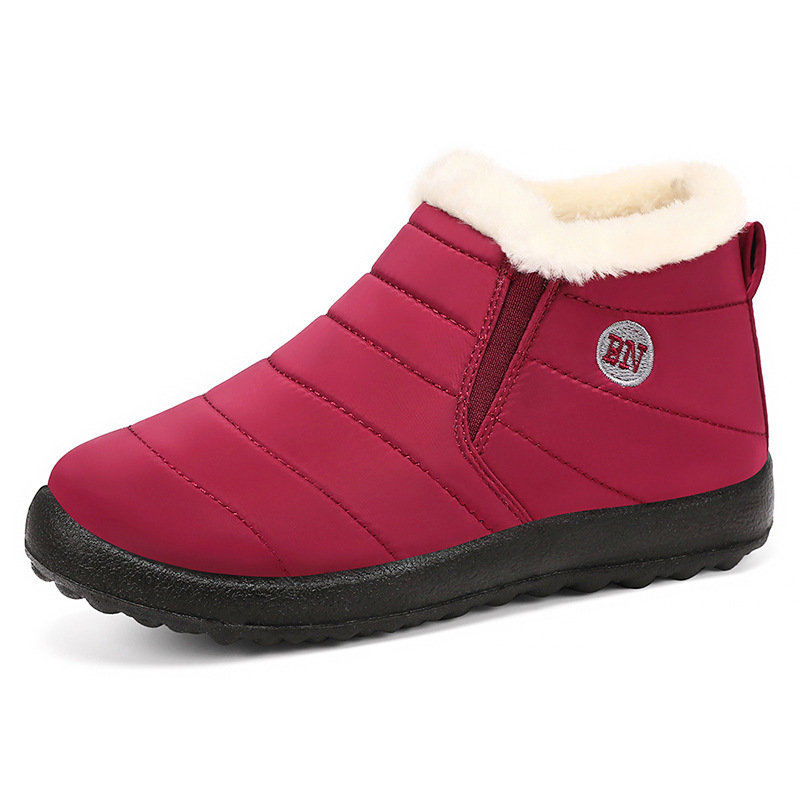 Women's cotton shoes, cross-border large-sized TEMU, snow boots, one-foot fleece cotton boots, cold-proof and warm women's ankle boots Item Picture