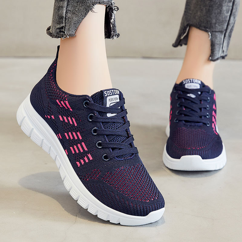Women's cross-border trade shoes, sports shoes, soft soles, not tiring to the feet, mom shoes, breathable mesh shoes, casual single shoes Specification drawing