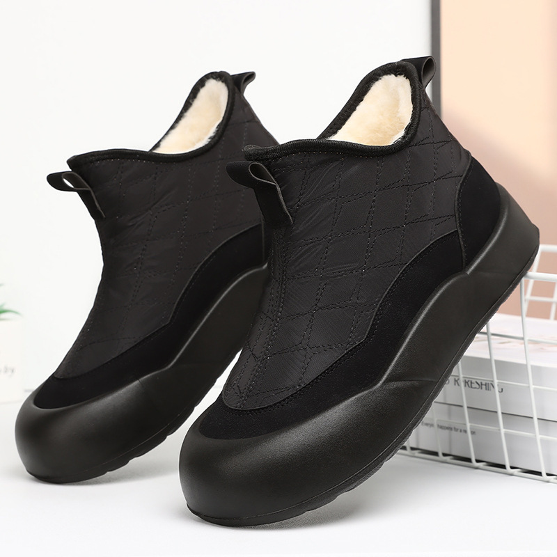 Women's cotton shoes, cross-border trade snow boots, fleece and thickened cotton boots, versatile women's boots, cold-proof and warm boots details Picture