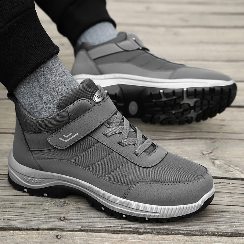 Men's walking shoes, unisex outdoor hiking shoes, Velcro shoes for middle-aged and elderly dads, versatile casual shoes full figure