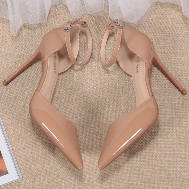 The 2024 new pointed-toe, low-cut high-heeled shoes for women with a unique European and American style, featuring a stunning and sophisticated look for a mature woman Specification drawing