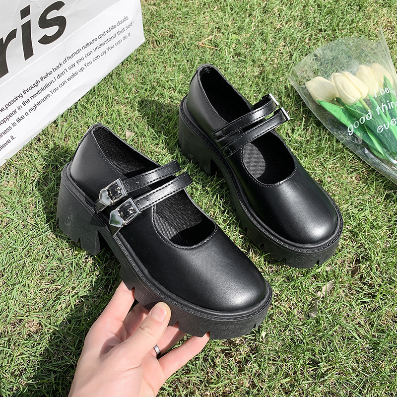 Mary Jane Shoes Women's 2025 Autumn/Winter new round toe, thick-soled, chunky heel, one-strap, fashionable and versatile high heels Application Scenario