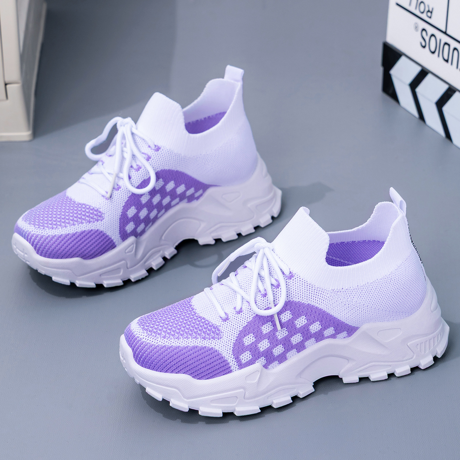 Summer new women's shoes, sports shoes, casual and versatile single shoes, cross-border consignment, breathable mesh, running thick-soled dad shoes Specification drawing