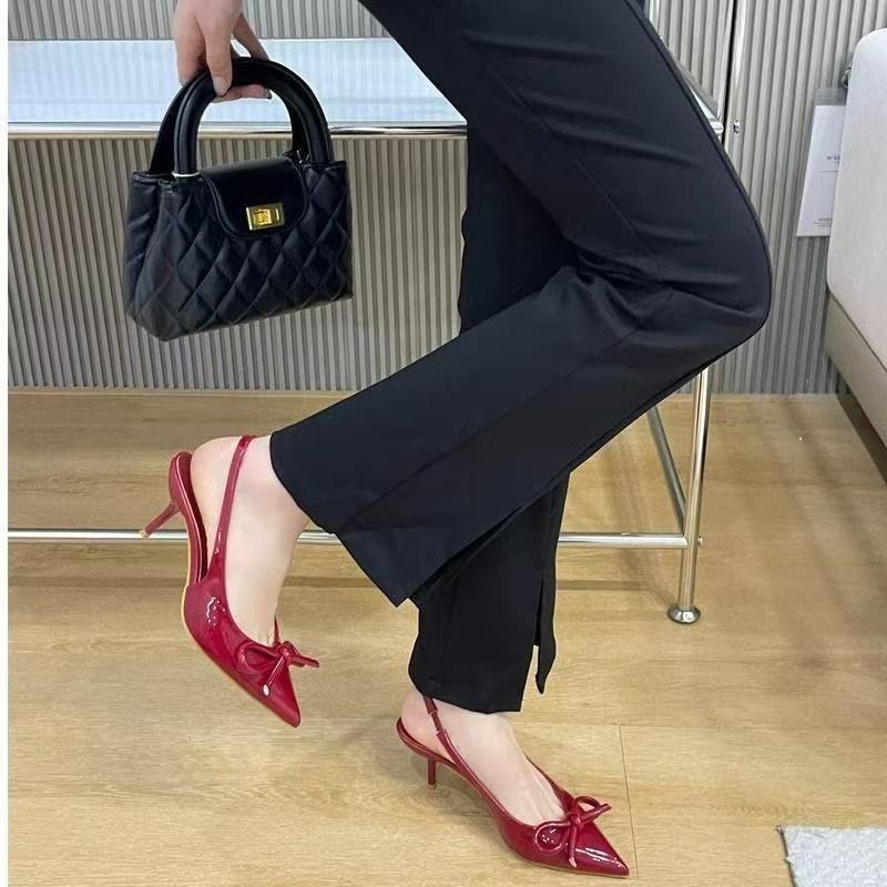 Women's summer outerwear high-heeled sandals, elegant and versatile, headband sandals, bow French high-heeled sandals for women Specification drawing