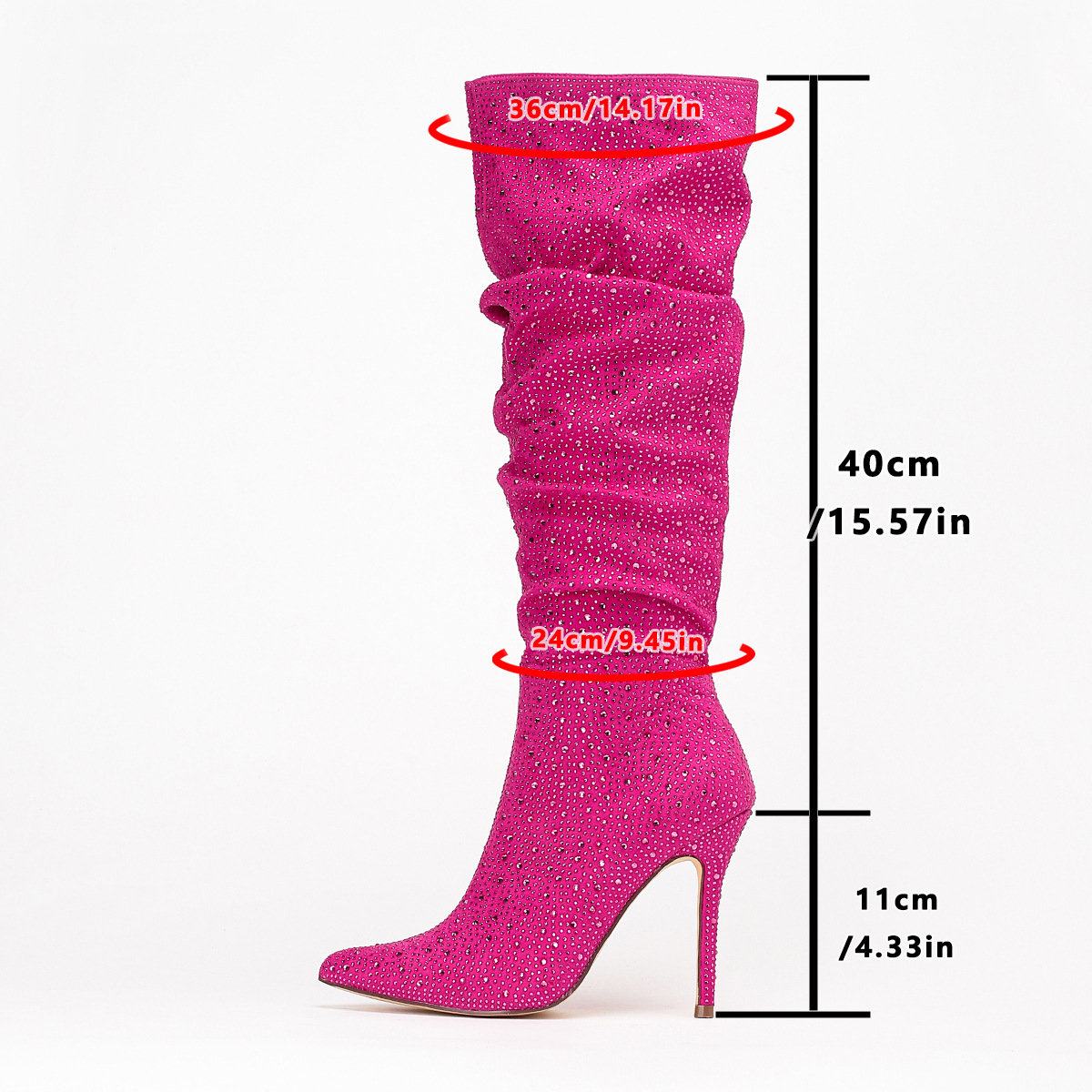 In 2025, the best-selling thin-heeled long boots in Europe and America are fashionable, with pointed tips and rhinestones. They are luxurious boots for banquets Application Scenario