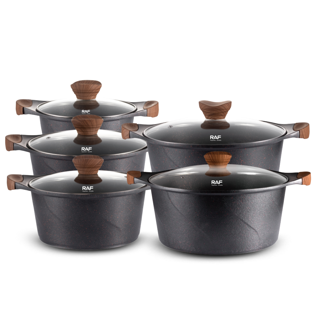 RAF Cross-border household wok cookware set, induction cooker, gas stove, universal non-stick flat-bottomed wok, easy to clean Item Picture