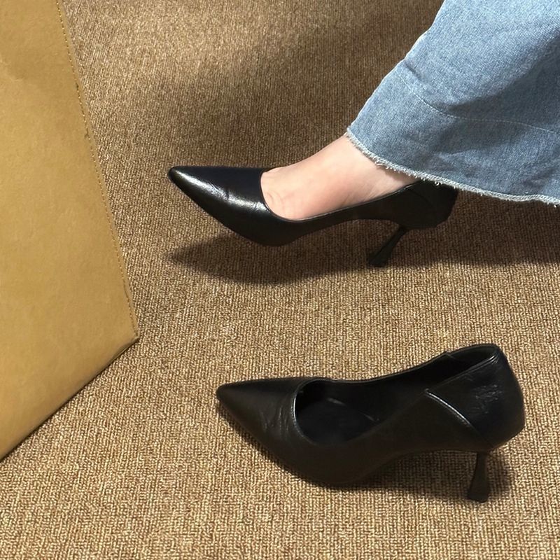 Comfortable pointed-toe high heels for women 2025 Spring/Autumn new style, no tiring feet, single shoes for women's job interviews, versatile full figure