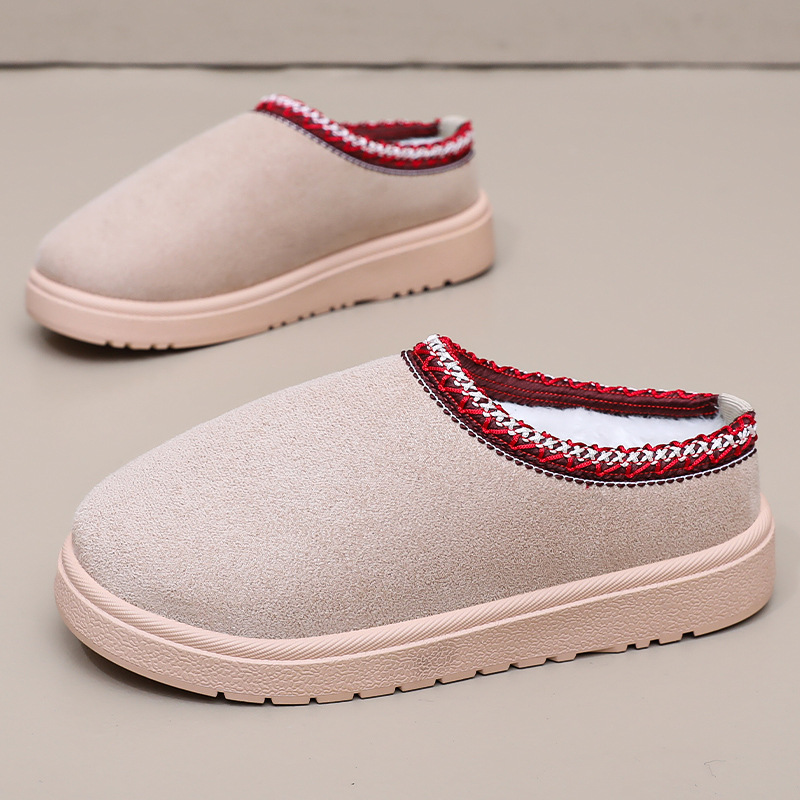 TEMU cross-border export of women's cotton shoes, snow boots with fleece and thickened cotton boots, one-foot home women's ankle boots Specification drawing