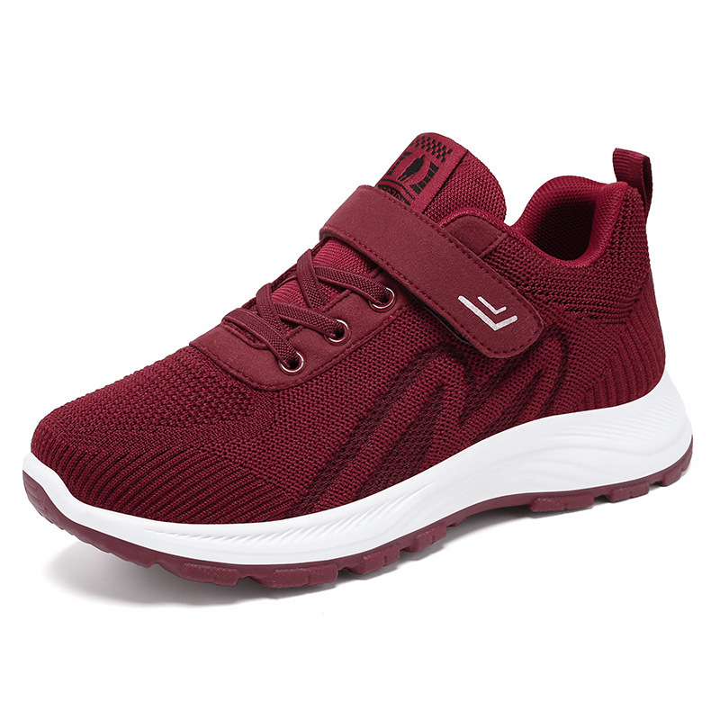 Jinshiyuan - New Women's Walking Shoes, woven Velcro Women's shoes, soft-soled outdoor sports shoes, Breathable and comfortable single shoes Item Picture