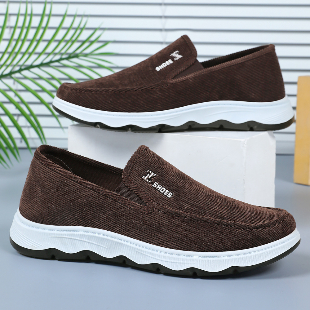 Men's shoes, old Beijing cloth shoes, breathable single shoes, casual shoes for one foot, versatile men's shoes, soft soles, comfortable flying woven shoes Specification drawing