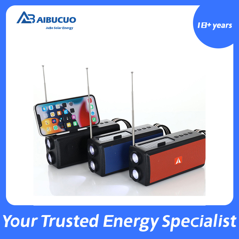 AIBUCUO Jubo AI-157 Bluetooth Speaker, Radio, All-in-one Mini Outdoor Speaker, Dual flashlight Solar speaker
