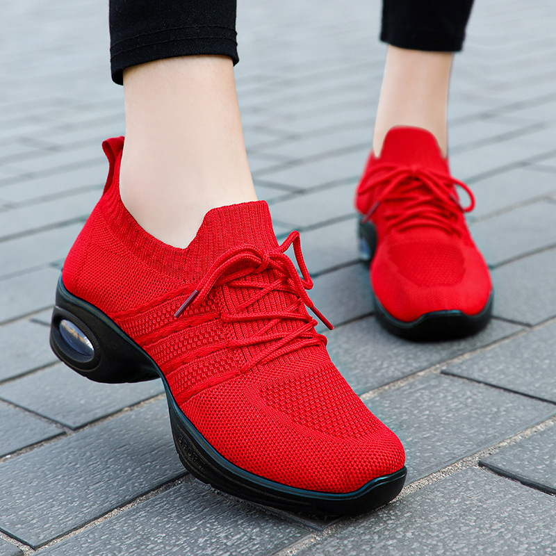 New women's dance shoes, polyurethane thick-soled lightweight square dance shoes, breathable walking shoes for middle-aged and elderly mothers full figure