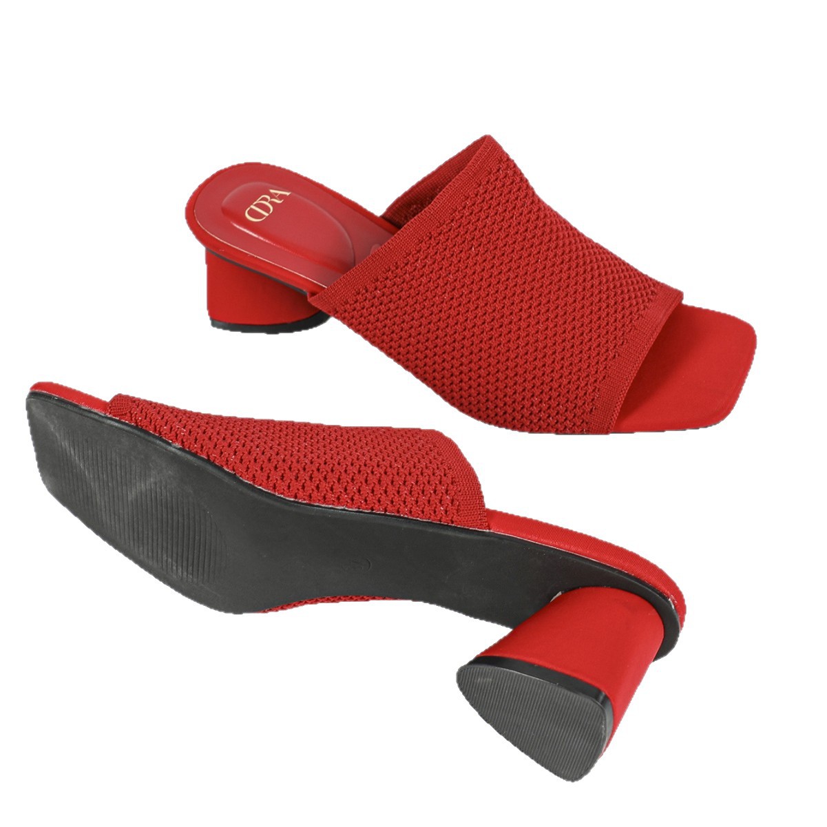 Fairy-style slippers women's 2025 new fashionable and elegant chunky high-heeled sandals breathable square toe women's shoes for export Item Picture